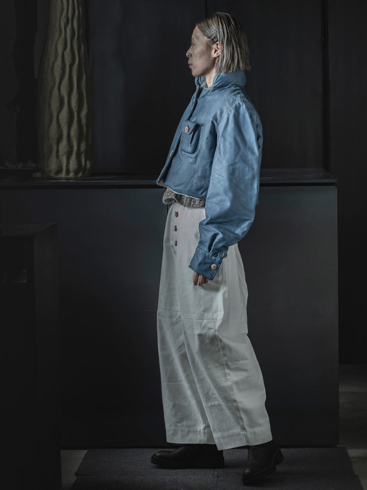 THE BACKWARD VENDOR<br> UNISEX Flying Short Jacket / INDIGO