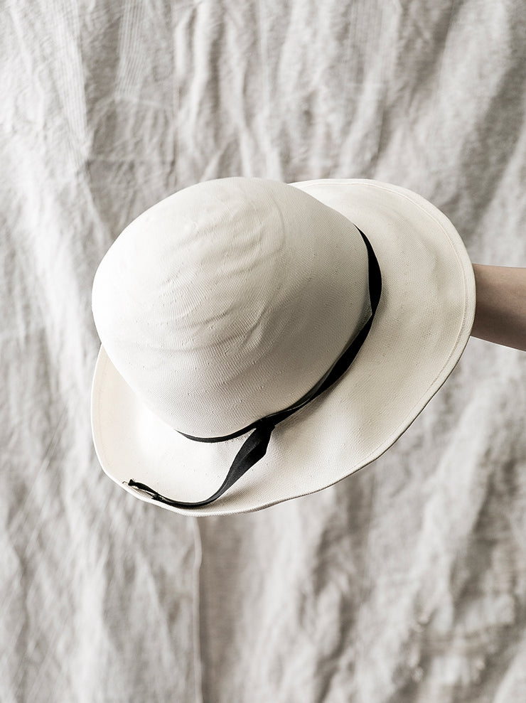 HORISAKI<br> SHEHK006 Japanese paper straw hat WHITE