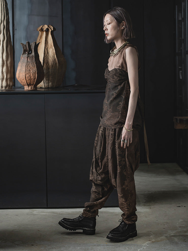 UMA WANG<br> WOMENS jacquard tube tops / BROWN ROSE