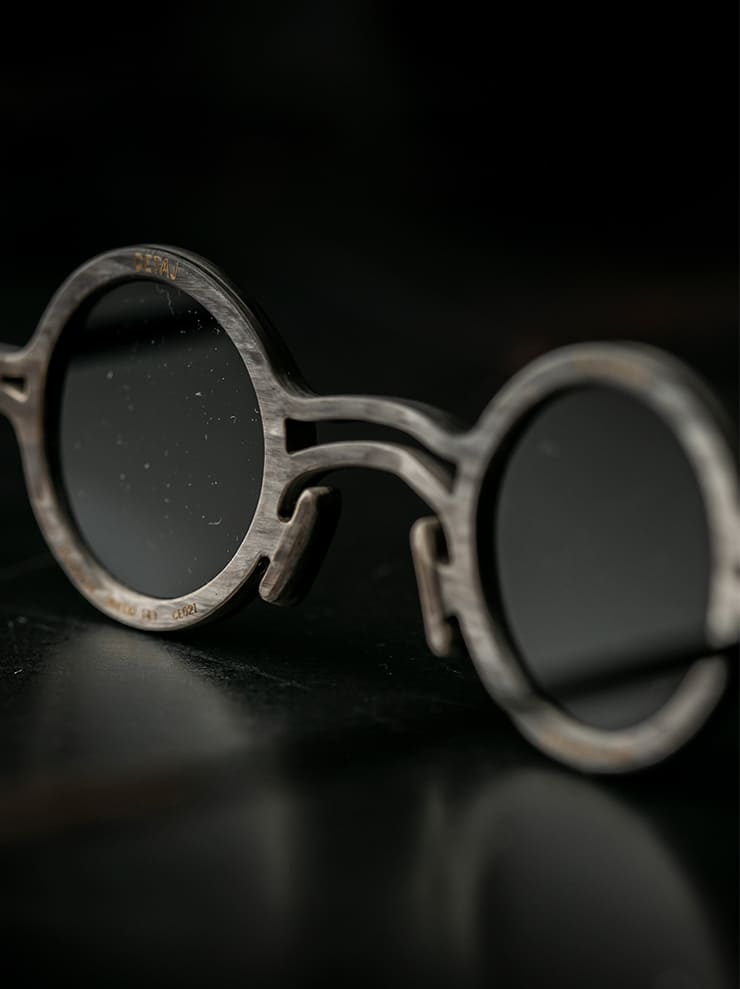 RIGARDS×DETAJ<br> GENUINE HORN & BETA TITANIUM FRAME sunglasses / MATTE POLISHED BLACK&WHITE / RG0824