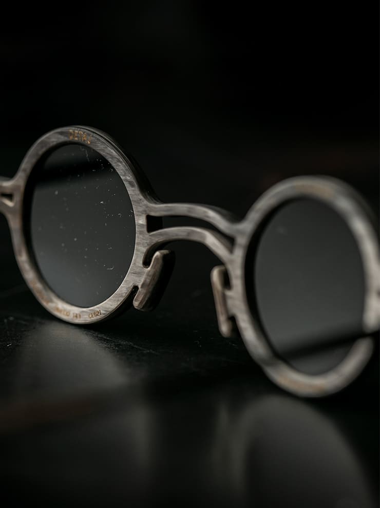 RIGARDS×DETAJ<br/>GENUINE HORN & BETA TITANIUM FRAME サングラス / MATTE POLISHED BLACK&WHITE / RG0824