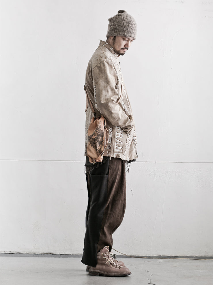 By Walid<br> Men's Albert jacket PRINT / military canvas cotton / SIZE L