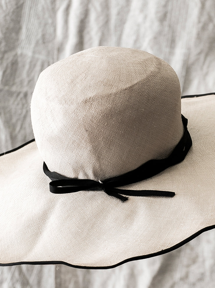 HORISAKI<br> SHELS015 Antique Paris Sisal Straw Hat NATURE