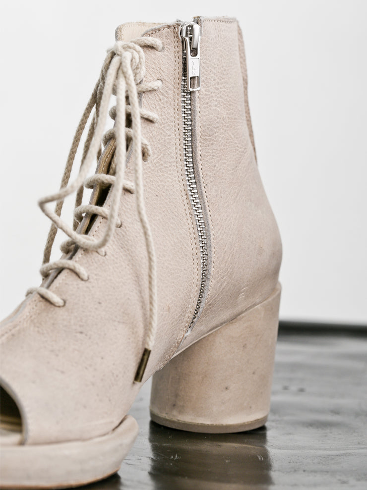 G?RAN HORAL <br>Open toe lace-up ankle heel boots Shell