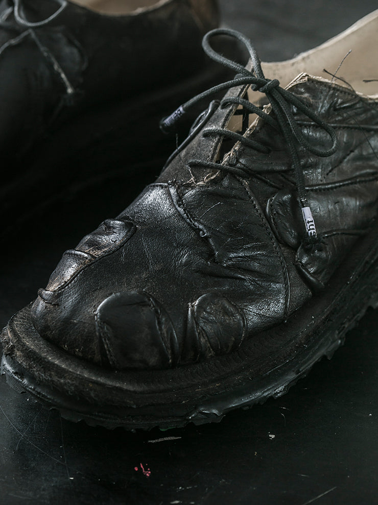 MATTHIAS WINKLER<br />MENS Antique Leather Shoes / GLOVES BLACK