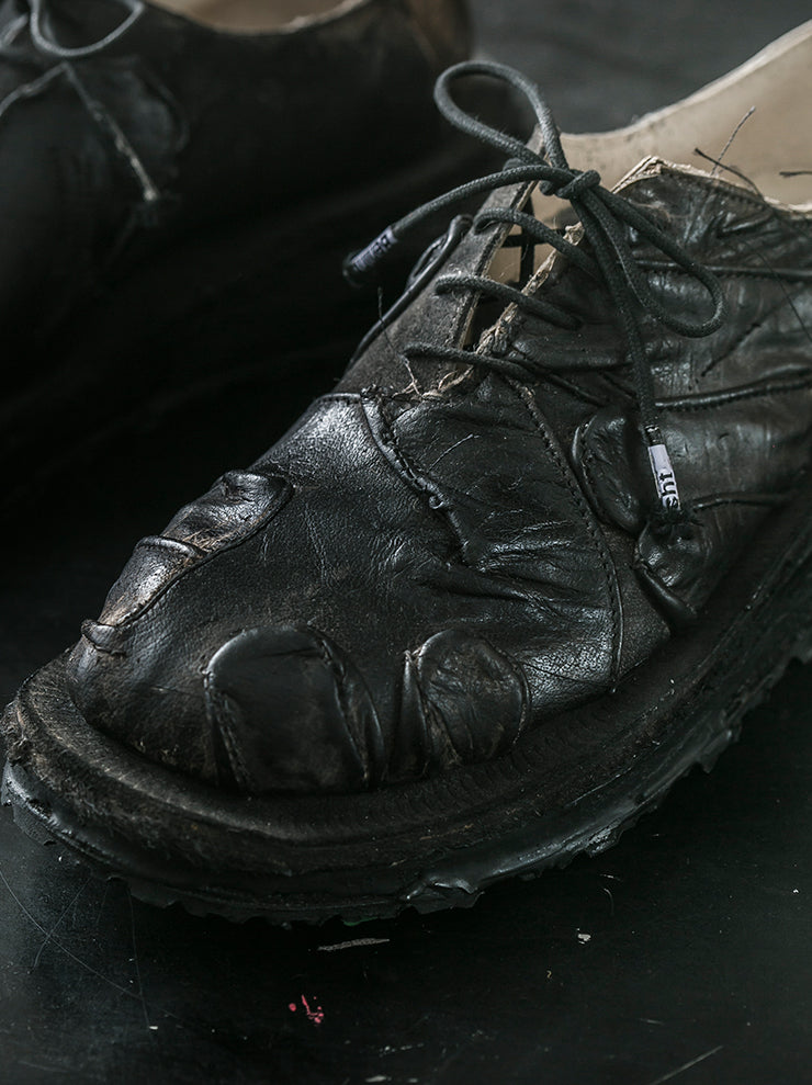 MATTHIAS WINKLER<br> MENS Antique Leather Shoes / GLOVES BLACK