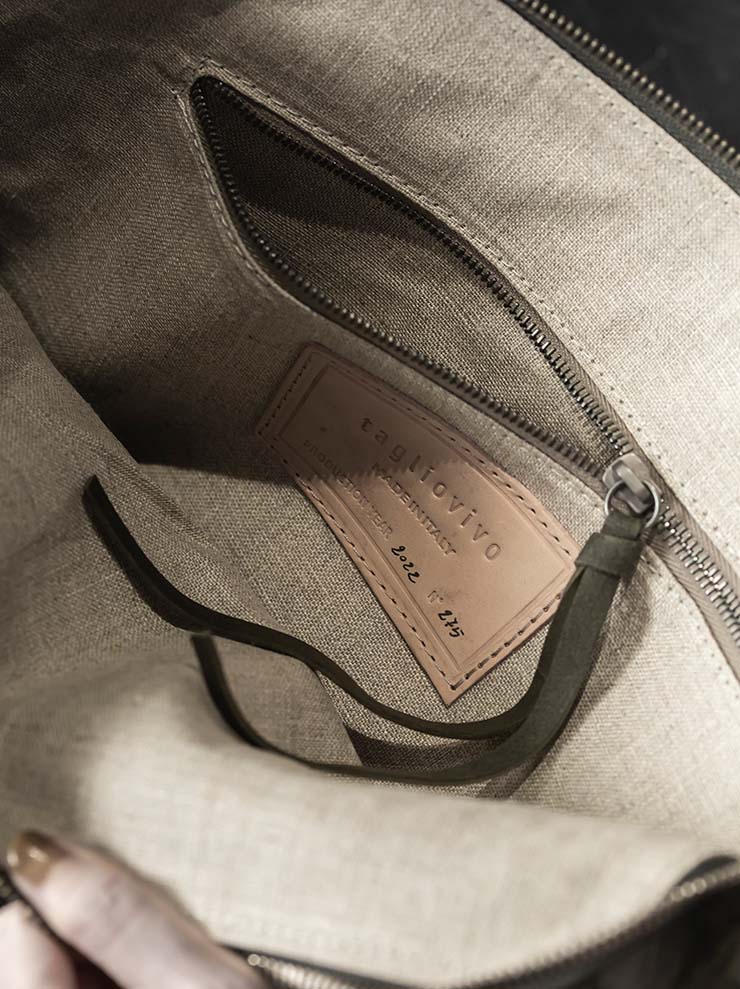 tagliovivo<br> Bowlet bag L / MILITARY & SILVER