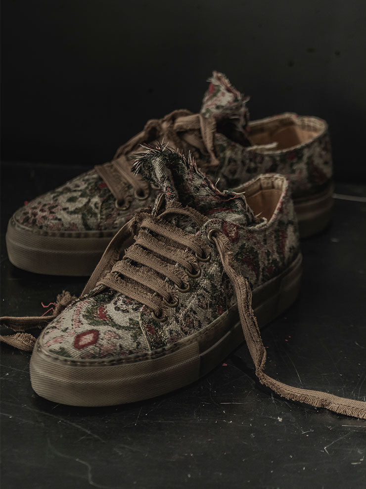 UMA WANG<br> WOMENS Low-cut tennis shoes / TAN×RED×GREEN