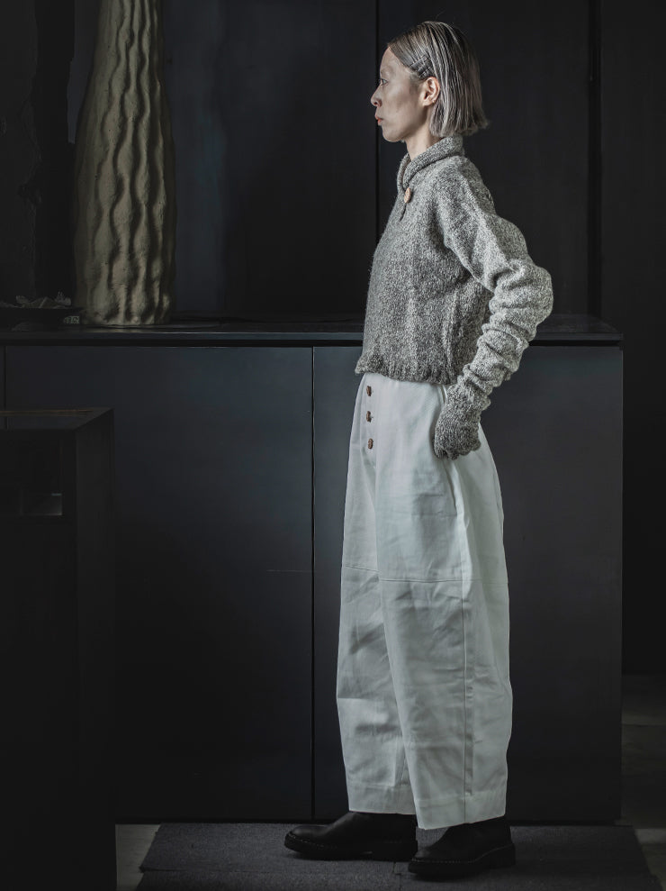 THE BACKWARD VENDOR<br>WOMENS フィンガージャンパーニット / GREY