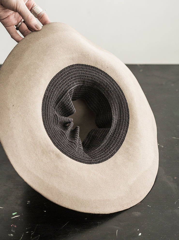 HORISAKI<br> BHKNYT00X Beaver Fur Felt Hat KALK