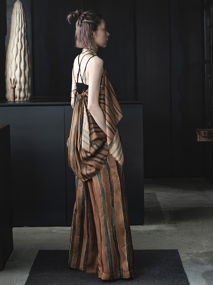 UMA WANG<br> WOMENS printed camisole tops / MUSTARD