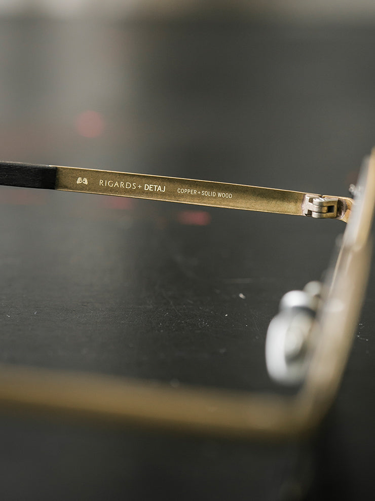 RIGARDS×DETAJ<br> Copper x solid wood sunglasses GOLD PATINA / RG0825DT