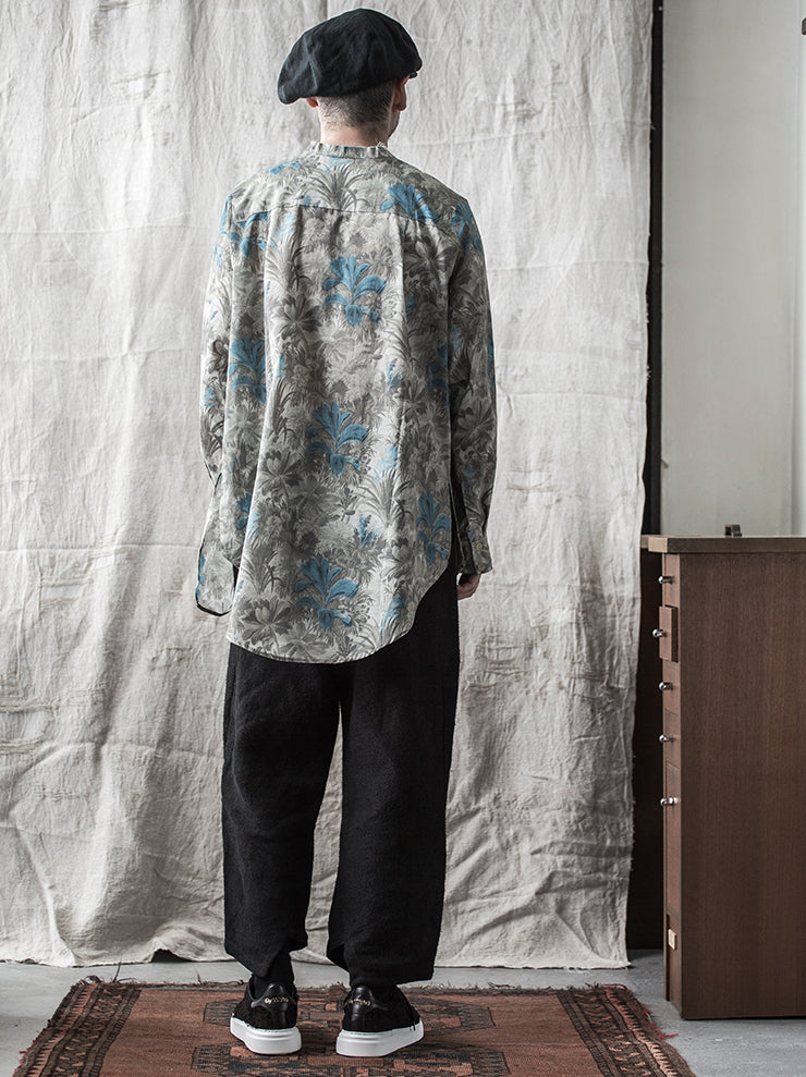 By Walid<br>メンズロロシャツ JUNGLE BLUE / printed cotton lawn