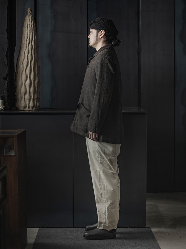 ATELIER SUPPAN<br> MENS beige corduroy large trousers