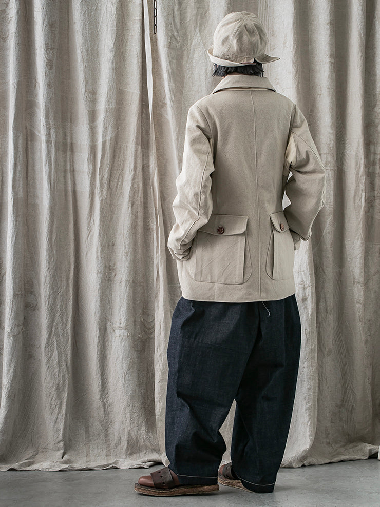 THE BACKWARD VENDOR<br>UNISEX リバーシブルヒーロージャケット / CREAM & LINEN