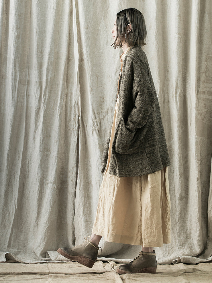 DANIEL ANDRESEN<br> APPLE linen knit cardigan NOUGAT×CORN