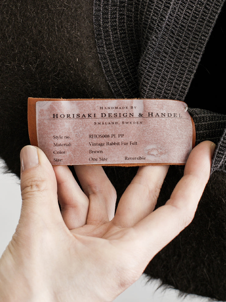 HORISAKI<br> RHOS008PLPP Vintage Rabbit Fur Felt Reversible Hat BROWN