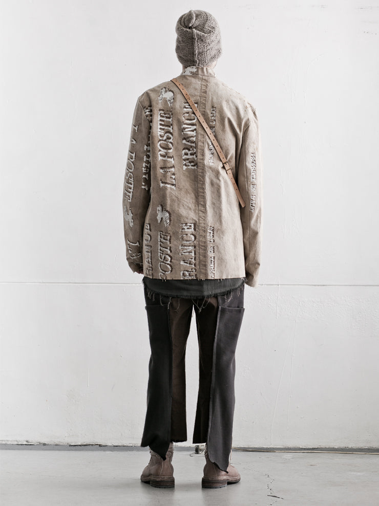 By Walid<br> Men's Albert jacket PRINT / military canvas cotton / SIZE L