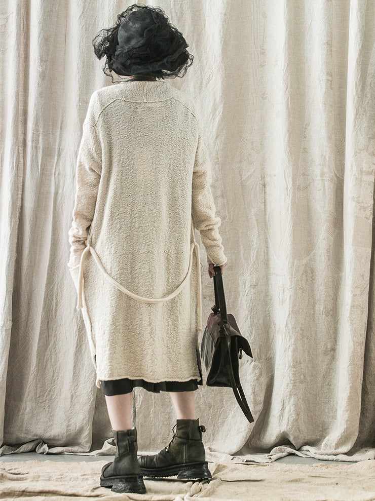 DANIEL ANDRESEN<br> belt cardigan BONE