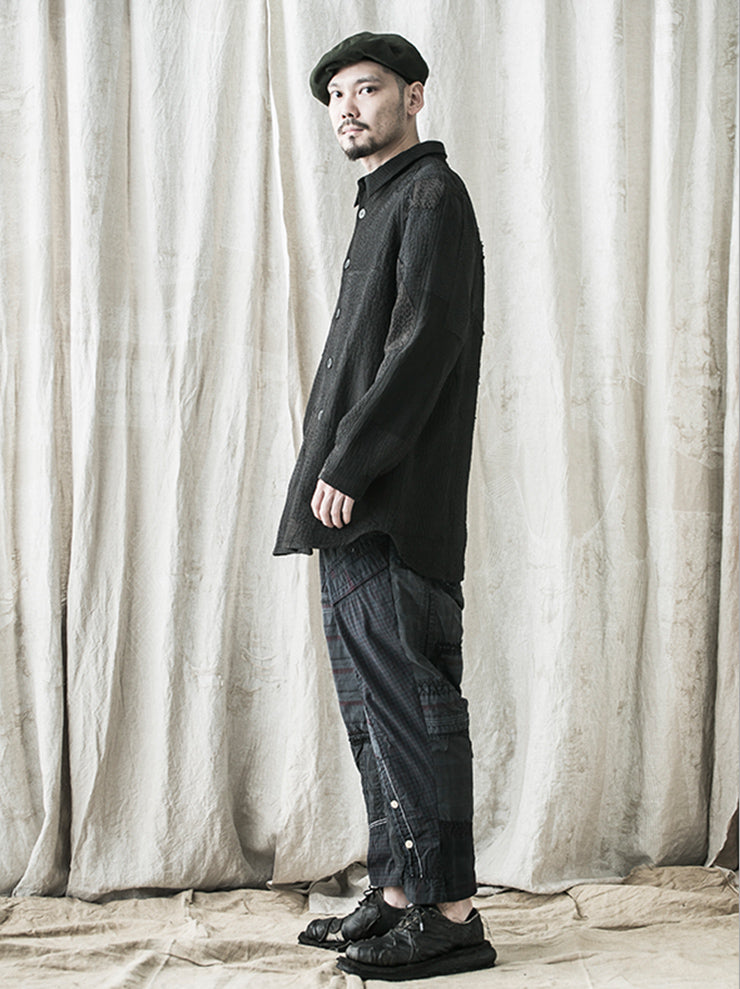 By Walid<br> Men's Mile Shirt Jacket BLACK / SIZE M