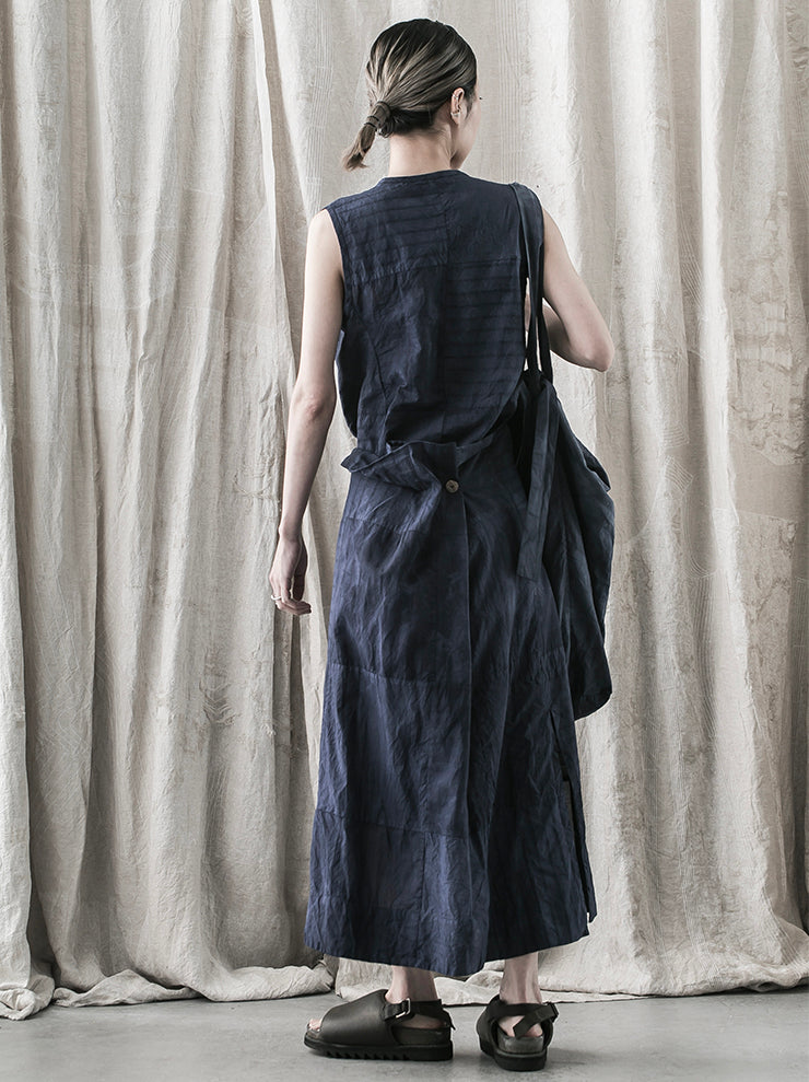 ATELIER SUPPAN <br>WOMENS mixed material button skirt