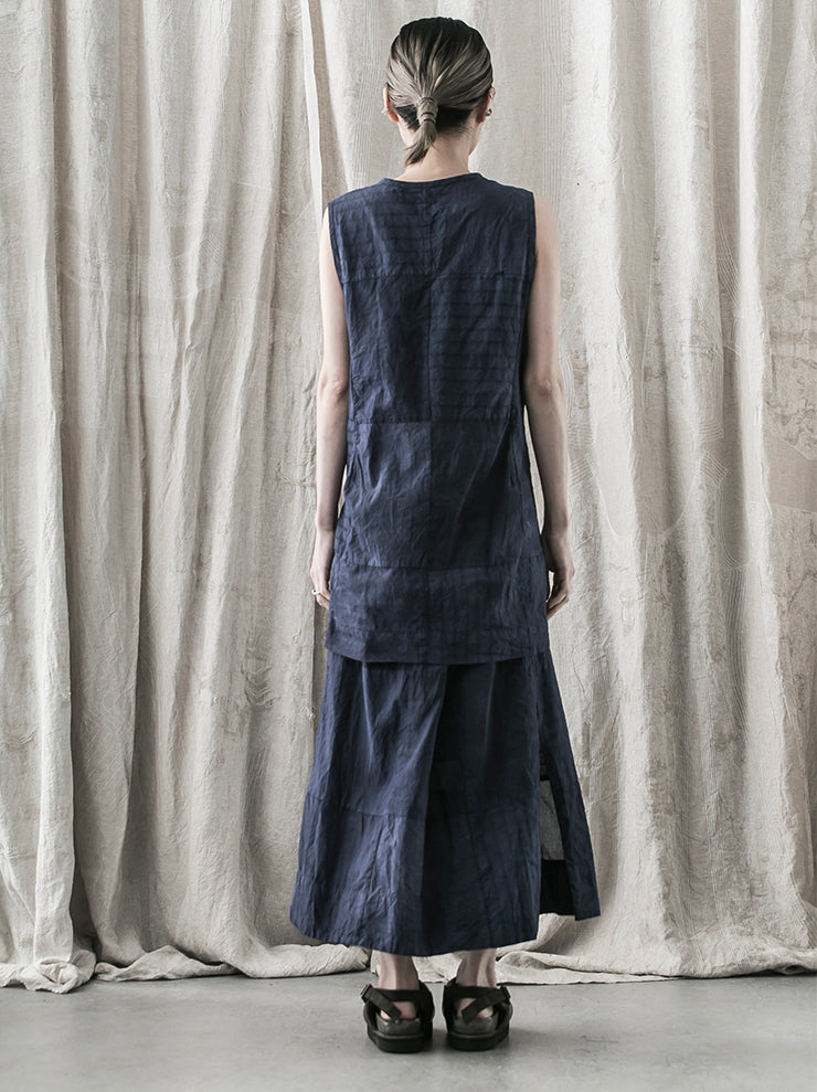 ATELIER SUPPAN<br> WOMENS mixed material sleeveless shirt