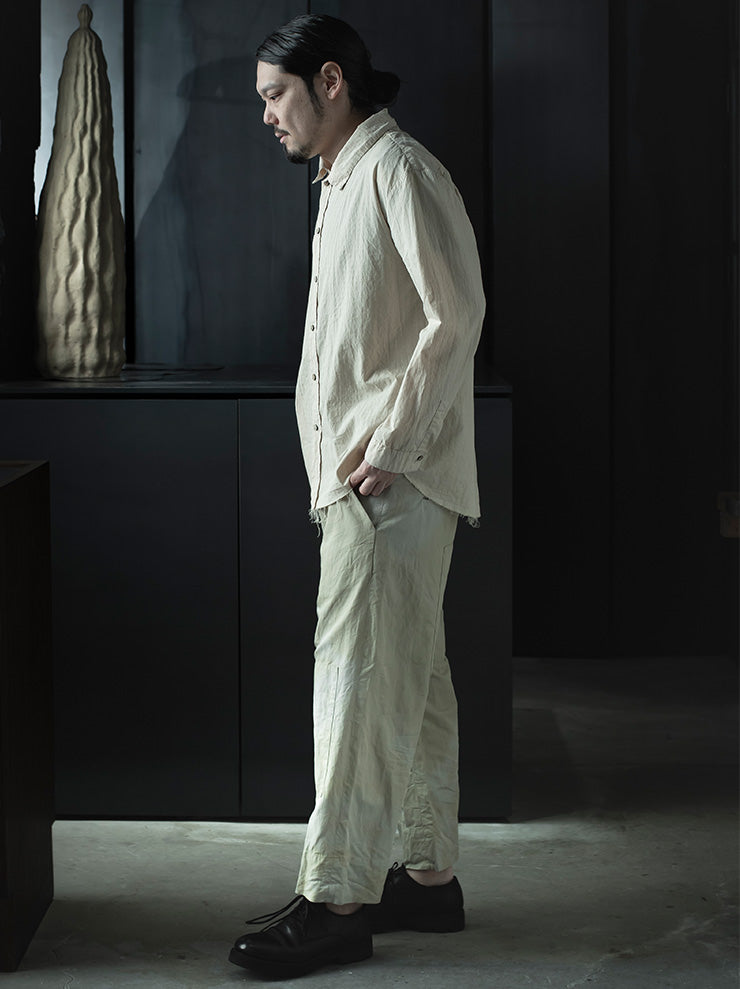 ATELIER SUPPAN<br> MENS Cotton Trousers / GRAY BEIGE TYE AND DYE