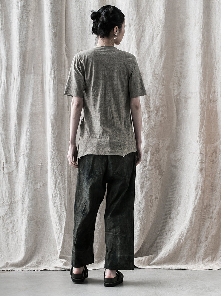 ATELIER SUPPAN<br> WOMENS Structure cut T-shirt TEA DYE