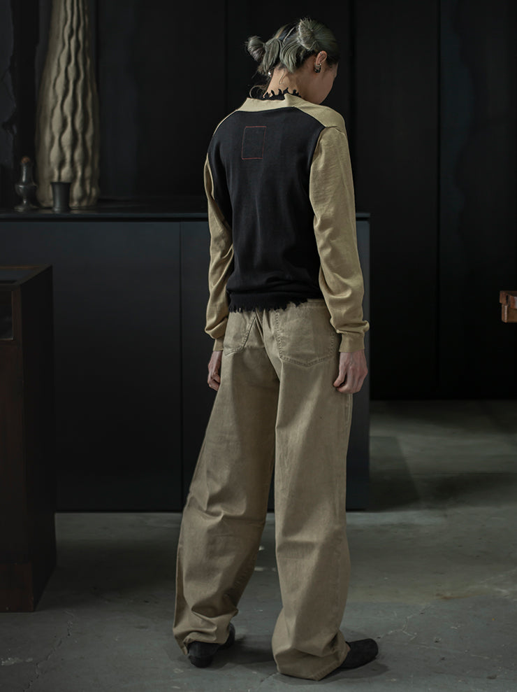 UMA WANG<br> WOMENS cotton trousers / TAN