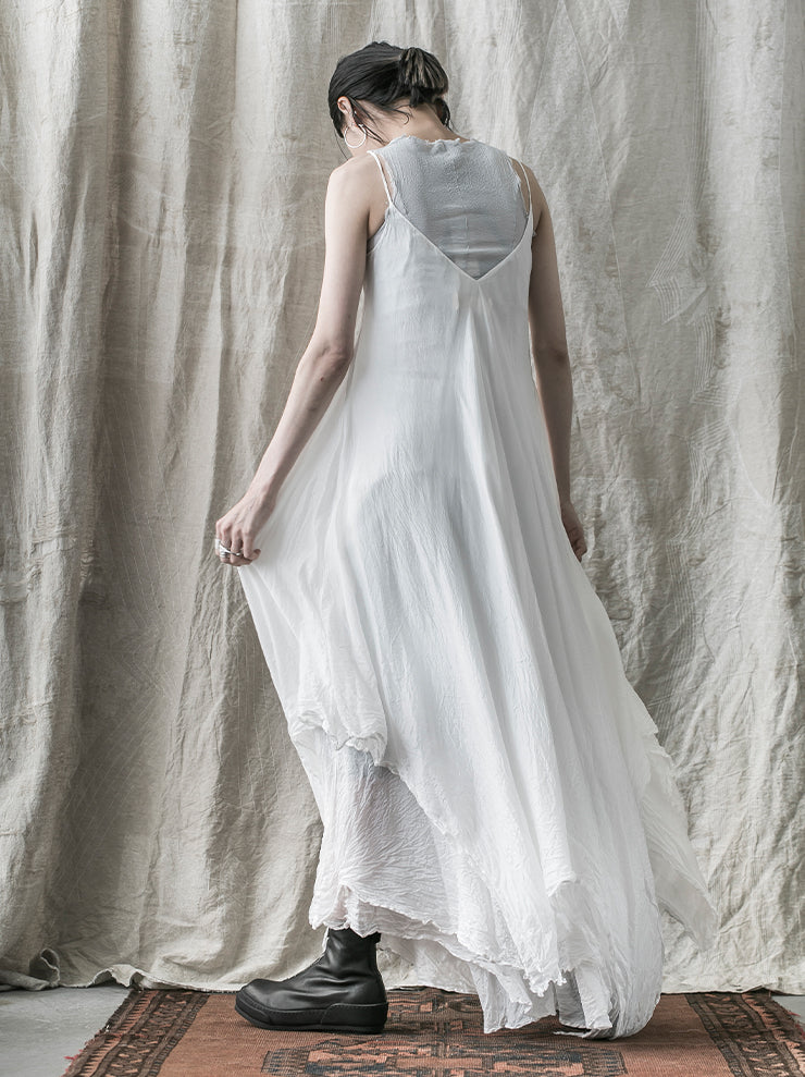 MARC LE BIHAN<br />シルクキャミソールロングドレス WHITE