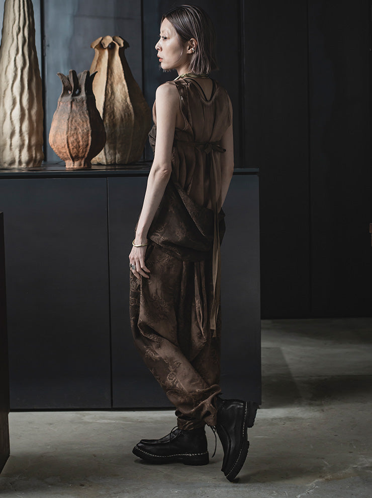 UMA WANG<br> WOMENS jacquard tube tops / BROWN ROSE