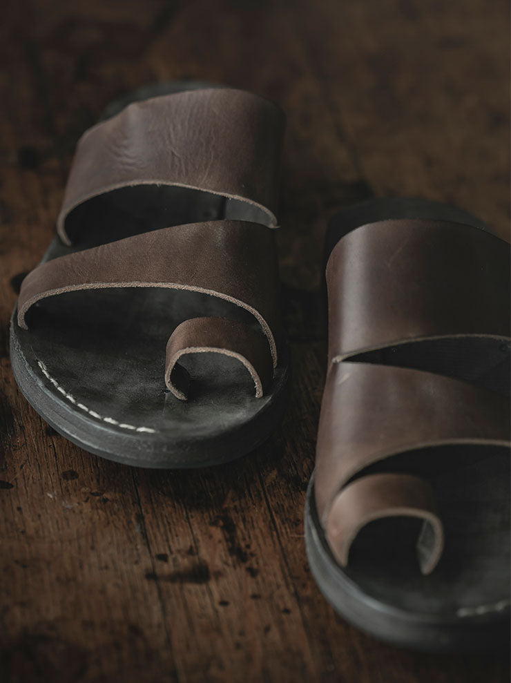 EMATYTE<br />MENS Calf Leather Sandal / Dark Brown