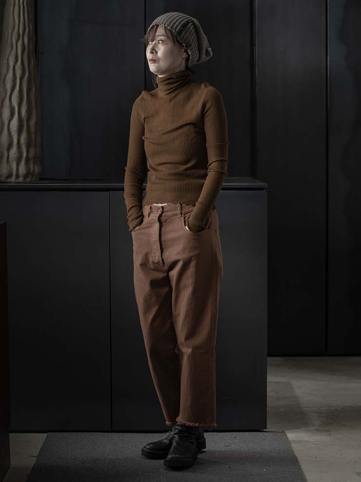 s°n / serien°umerica<br> WOMENS Classic 5 pocket denim trousers / TABACCO