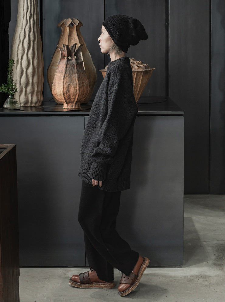 DANIEL ANDRESEN<br> Cormorant long fit trousers / BLACK