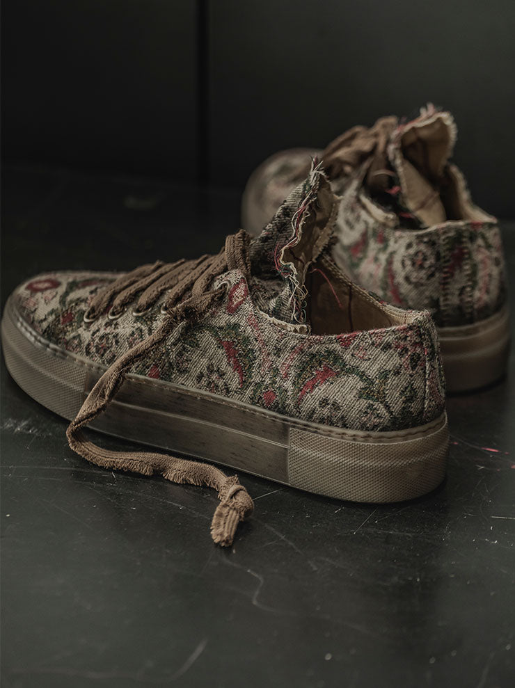 UMA WANG<br> WOMENS Low-cut tennis shoes / TAN×RED×GREEN