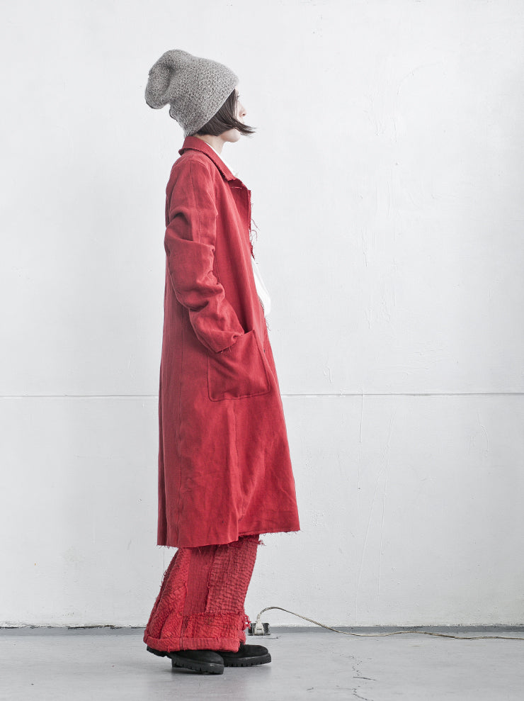 By Walid<br> Women's Daniela Trousers RED / repatch 19th century linen