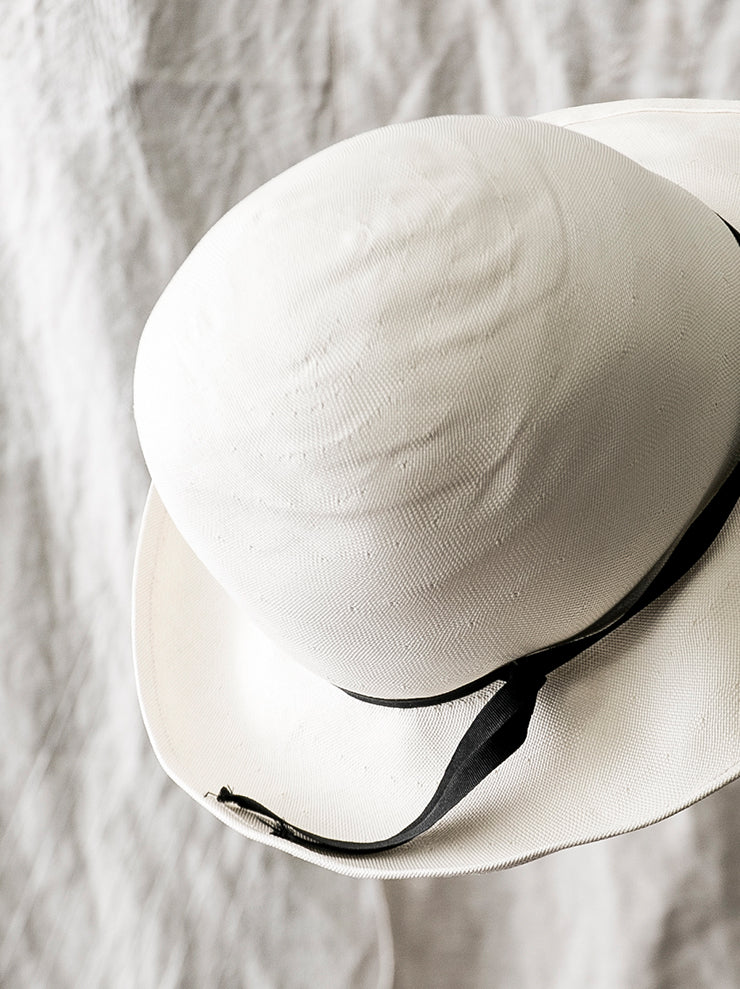 HORISAKI<br> SHEHK006 Japanese paper straw hat WHITE