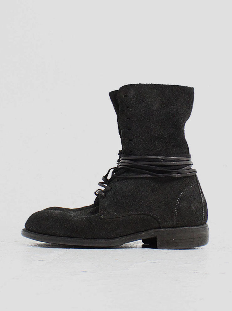 GUIDI<br>bison reverse lace up boots BLKT