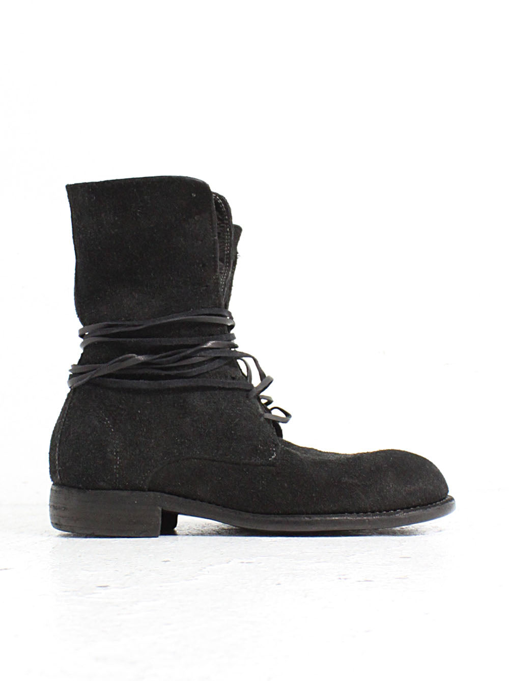 GUIDI<br>bison reverse lace up boots BLKT