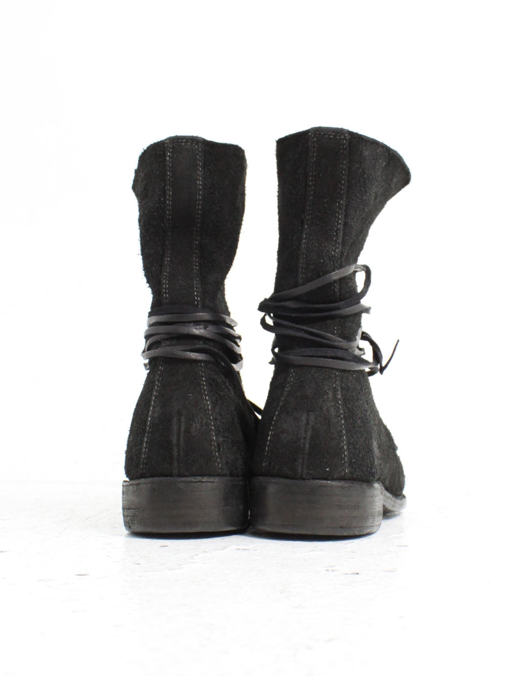 GUIDI<br>bison reverse lace up boots BLKT