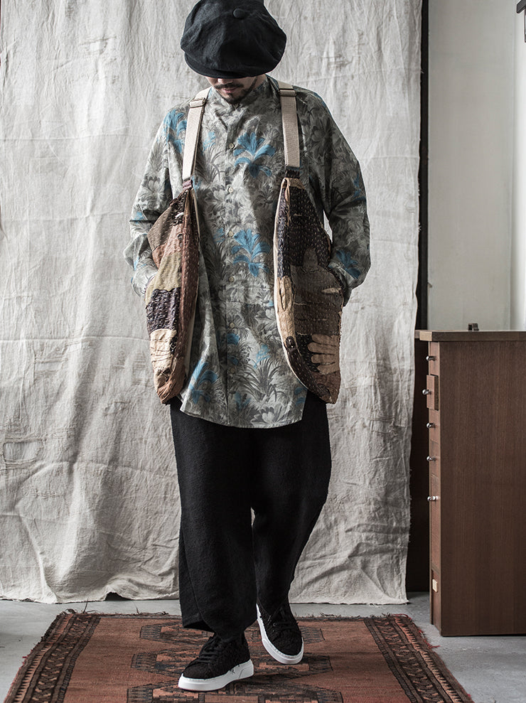 By Walid<br>メンズロロシャツ JUNGLE BLUE / printed cotton lawn