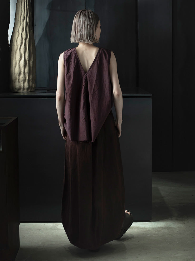 ATELIER SUPPAN<br>WOMENS リネンスカート / DARK BURGUNDY RED