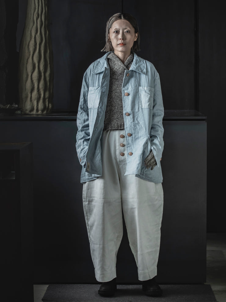 THE BACKWARD VENDOR<br>WOMENS フィンガージャンパーニット / GREY