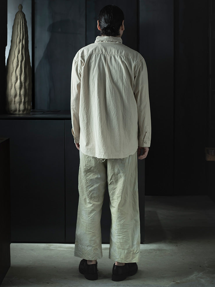ATELIER SUPPAN<br> MENS Cotton Trousers / GRAY BEIGE TYE AND DYE