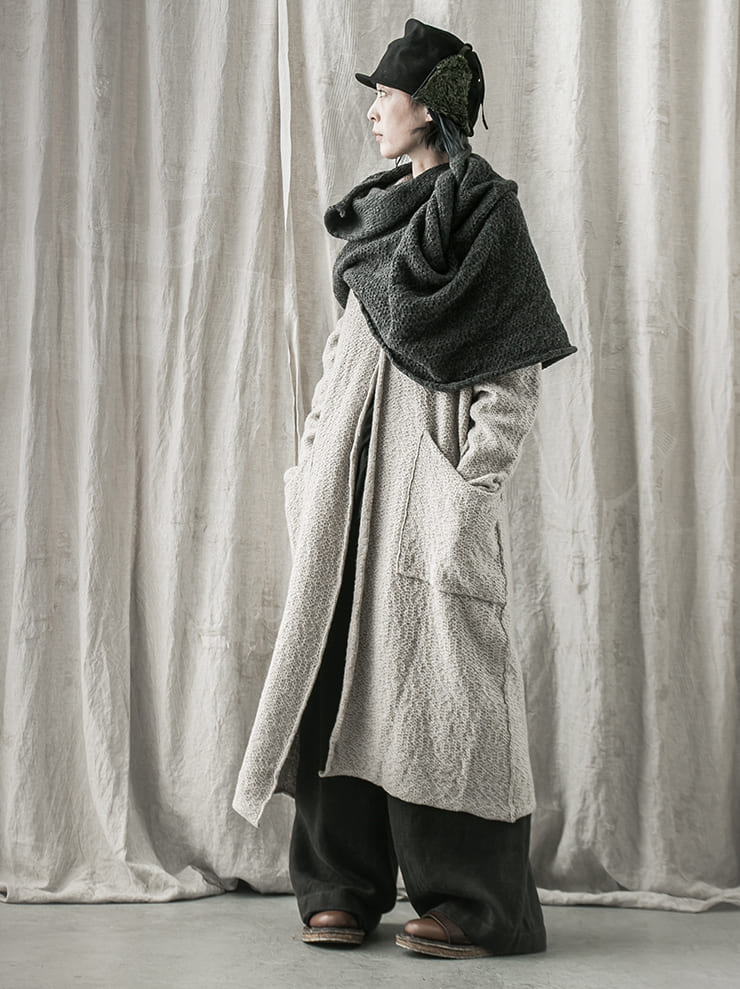 DANIEL ANDRESEN<br> IRIS long knit coat / ECRU