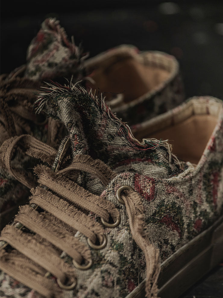 UMA WANG<br> WOMENS Low-cut tennis shoes / TAN×RED×GREEN