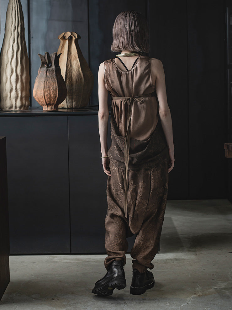 UMA WANG<br> WOMENS jacquard tube tops / BROWN ROSE