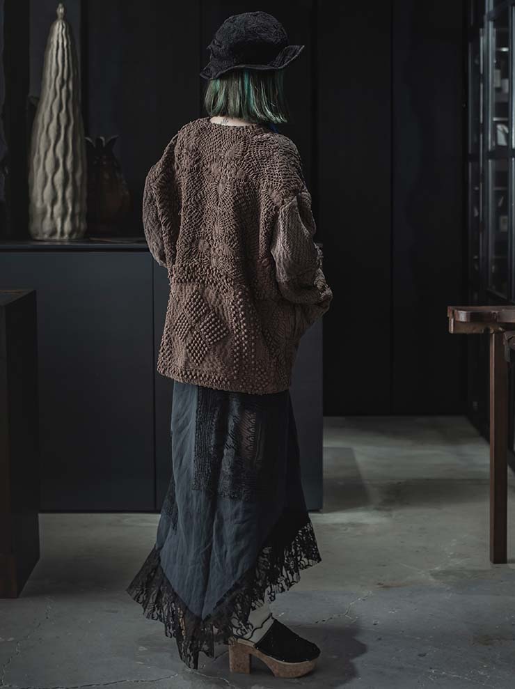 By Walid<br> Women's Cardy Jacket / BROWN & BLUE