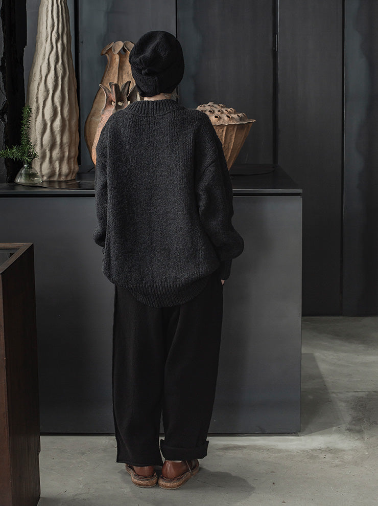 DANIEL ANDRESEN<br> Cormorant long fit trousers / BLACK