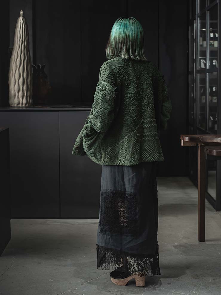 By Walid<br> Women's Cardy Jacket / GREEN & BLUE